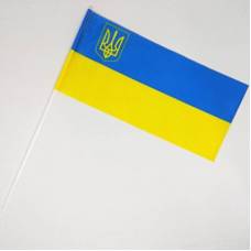 УВ прапорець УКРАЇНИ 12*18см атлас (малий)