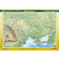 Мапа настінна Картографія Україна. Фізична карта. 66*47 см. М 1:2500000 (папір)