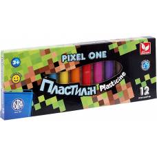 Пластилін Школярик круглий PIXEL ONE 140гр. 12 кол.