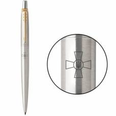 Ручка подарункова Parker JOTTER STAINLESS STEEL ЕМБЛЕМА ЗСУ позолота