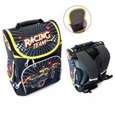 Рюкзак LK ортопедичний короб SPACE RACING TEAM 34*26*15см, чорно-жовтий