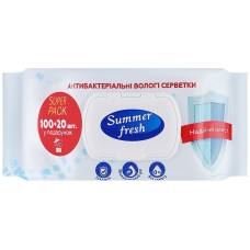 Серветки вологі Summer Fresh з клапаном  АНТИБАКТЕРІАЛЬНІ (120шт.)