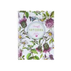 Зошит офісний Economix A5 SPRING MOOD:RED FLOWERS 80л, спіральний, пластик. обкл.