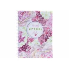 Зошит офісний Economix A5 SPRING MOOD:PINK FLOWERS 80л, спіральний, пластик. обкл.