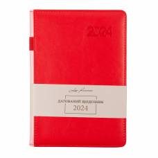Діловий щоденник датований Leo Planner A5 CITY твердий, червоний
