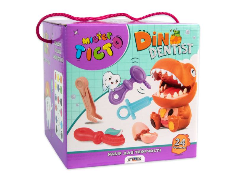 пластилінове тісто Strateg МІСТЕР ТІСТО DINO DENTIST пластилінове тісто Strateg МІСТЕР ТІСТО DINO DENTIST