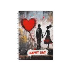Зошит офісний Economix A5 GRAFFITI LOVE-2 80л, спіральний, пластик. обкл.