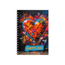 Зошит офісний Economix A5 GRAFFITI LOVE-4 80л, спіральний, пластик. обкл.