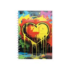 Зошит офісний Economix A5 GRAFFITI LOVE-5 80л, спіральний, пластик. обкл.