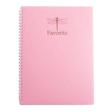 Зошит офісний Бюромакс FAVOURITE PASTEL A4 80л спіраль, ПЛАСТИК рожевий