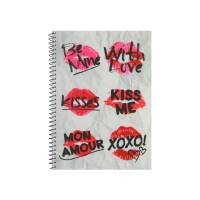 Зошит офісний Economix A5 VALENTINE STIKERS 80л, спіральний, пластик. обкл.