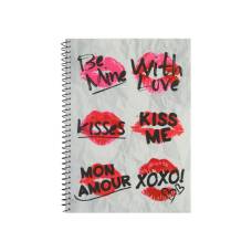 Зошит офісний Economix A5 VALENTINE STIKERS 80л, спіральний, пластик. обкл.