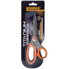 Ножиці Scholz TITANIUM посилені гумові ручки 180мм з титановим покриттям лез