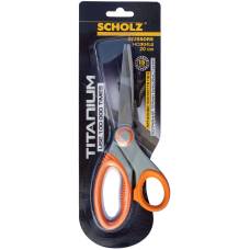Ножиці Scholz TITANIUM посилені гумові ручки 200мм з титановим покриттям лез