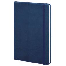Блокнот Поліграфіст А5 451/1 TWILL шт. шкіра на гумці 128л, кремовий блок, синій темний лінія