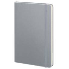 Блокнот Поліграфіст А5 451/1 TWILL шт. шкіра на гумці 128л, кремовий блок, срібний лінія