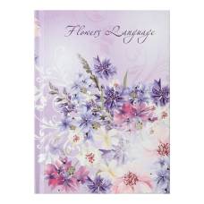 Блокнот ламінований Buromax FLOWERS LANGUAGE, А6, 64 арк., клітинка, тверда обкл., мат. ламін+лак, бузкова