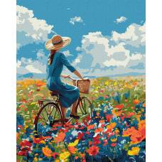картина за номерами Ідейка 40*50см ПОЇЗДКА У КВІТАХ