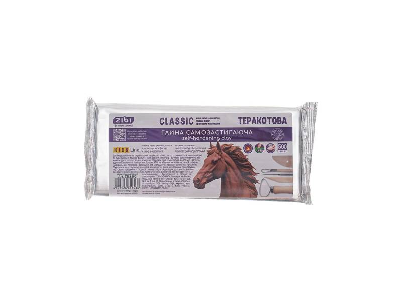 глина самозастигаюча Zibi CLASSIC, 500 г, теракотова глина самозастигаюча Zibi CLASSIC, 500 г, теракотова