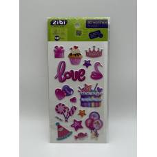 Наліпки Zibi 3D, 18 см. HAPPY BIRTHDAY LOVE Наліпки Zibi 3D, 18 см. HAPPY BIRTHDAY LOVE