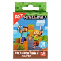Крейда кольорова Yes квадратна MINECRAFT 12шт.