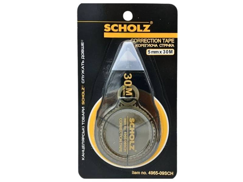 Коректор -стрічка Scholz 5мм*30м чорний Коректор -стрічка Scholz 5мм*30м чорний