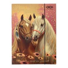 Папка шкільна для праці та зошитів Зібі картонна на гумках А4 HORSES Папка шкільна для праці та зошитів Зібі картонна на гумках А4 HORSES