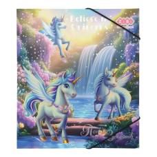 Папка шкільна для зошитів Zibi картонна на гумках B5 UNICORN Папка шкільна для зошитів Zibi картонна на гумках B5 UNICORN