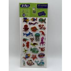 Наліпки Zibi 3D, 23 см. МОРСЬКІ ЖИТЕЛІ