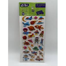 Наліпки Zibi 3D, 23 см. КОСМІЧНИЙ ТРАНСПОРТ