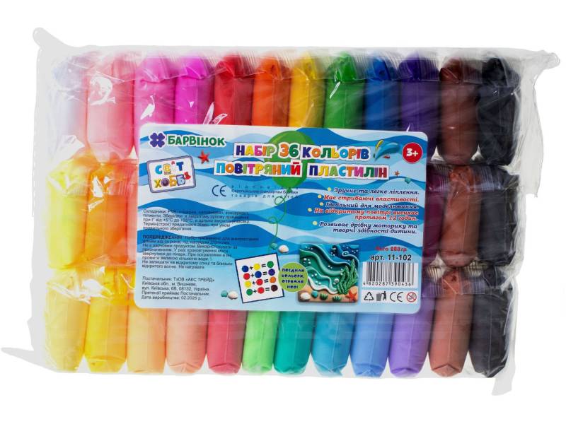 пластилін повітряний Барвінок LIGHT PACK 36кол. 288гр. пластилін повітряний Барвінок LIGHT PACK 36кол. 288гр.