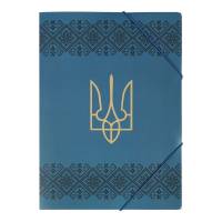 Папка пластикова на гумках Buromax А4 UKRAINE DECOR, вишиванка, синя