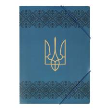 Папка пластикова на гумках Buromax А4 UKRAINE DECOR, вишиванка, синя