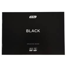 Альбом для малювання Zibi A4 BLACK 12л., 120г/м, чорний