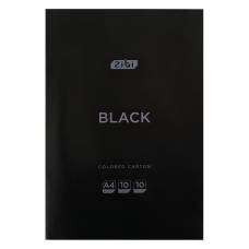 Кольоровий картон Zibi A4, 10л. 10кол. BLECK