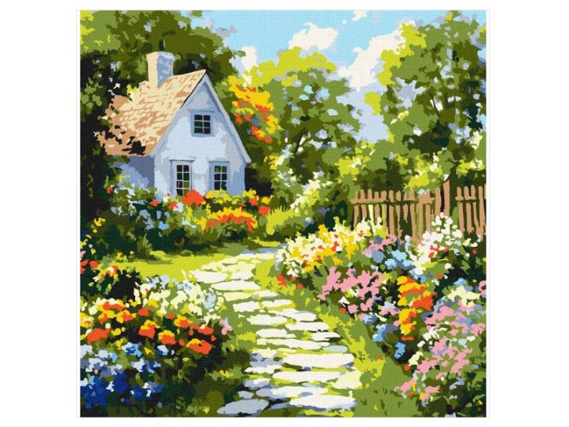 картина за номерами Ідейка 40*40см КВІТИ БІЛЯ ХАТИНИ картина за номерами Ідейка 40*40см КВІТИ БІЛЯ ХАТИНИ